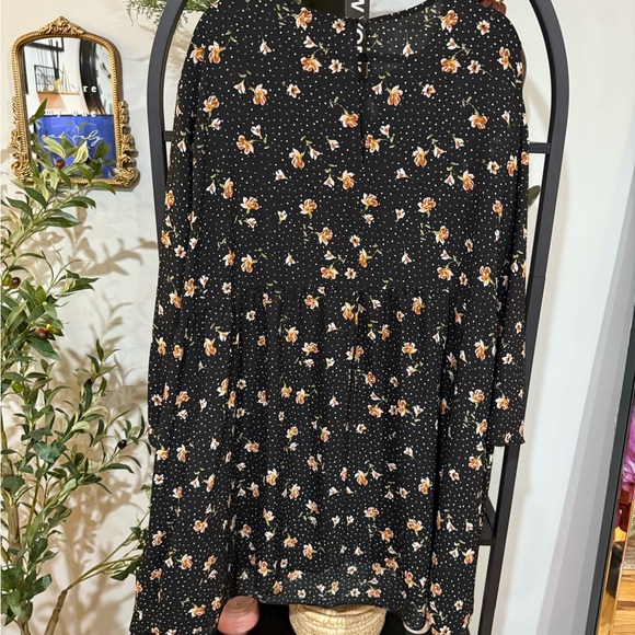 ASOS Curve Black floral and polkadots, Long Sleeve Sundress size 20 - Picture 6 of 7